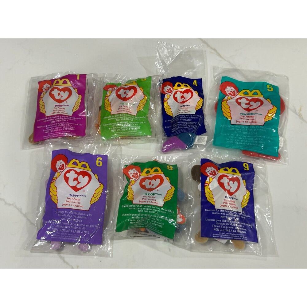 VTG 1998 TY Beanie Babies Mcdonald’s Happy Meal Toys Lot Of 7 New 1 3 4 5 6 8 9